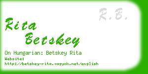 rita betskey business card